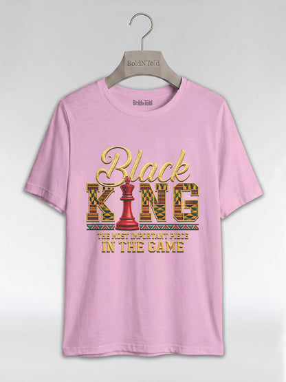Black King Dad: The Most Important Piece In The Game Graphic T-Shirt - BoldnTold