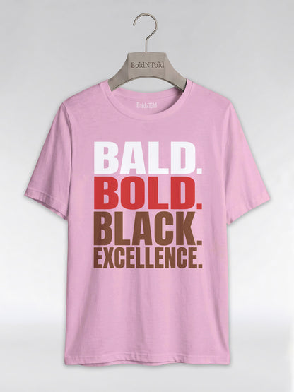 Bald & Bold: Black Excellence Typography Empowerment Graphic T-Shirt - BoldnTold