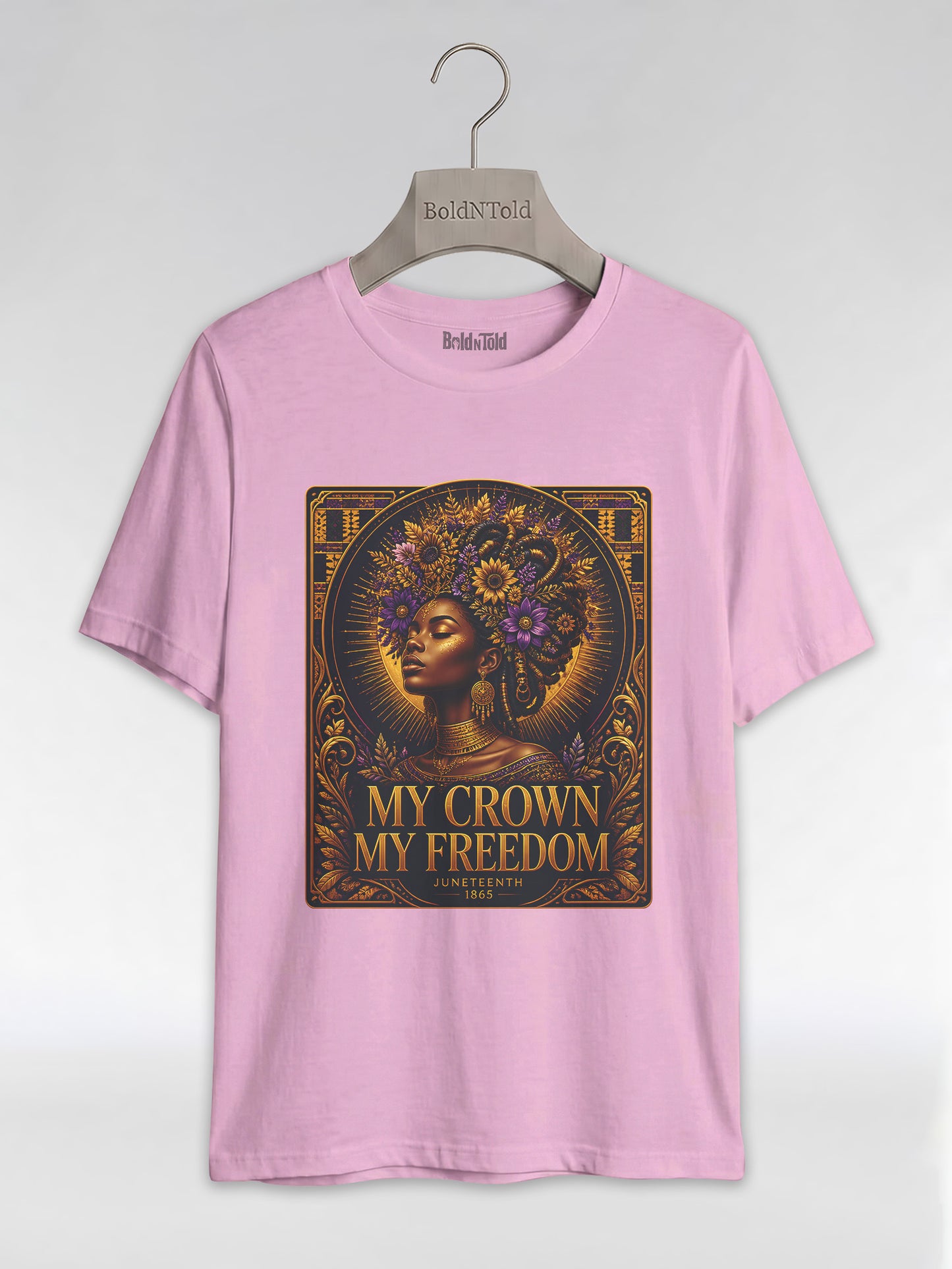 My Crown My Freedom: Juneteenth Melanin Queen Graphic T-Shirt - BoldnTold