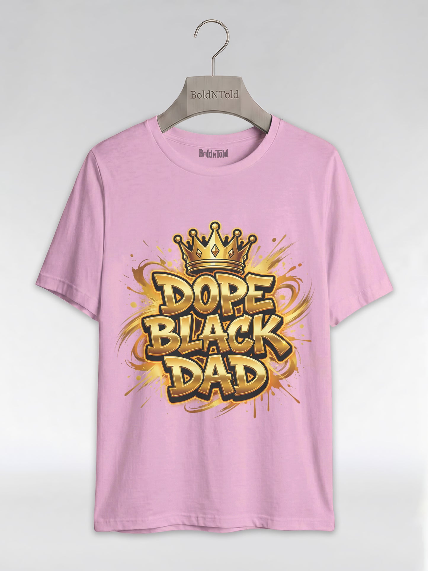 Dope Black Dad – Gold Graffiti King Edition Graphic T-Shirt - BoldnTold