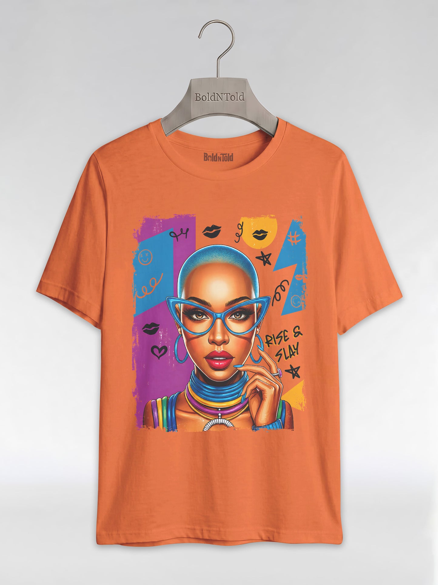 Rise & Slay: 90s Retro Pop Art Black Queen Graphic T-Shirt - BoldnTold