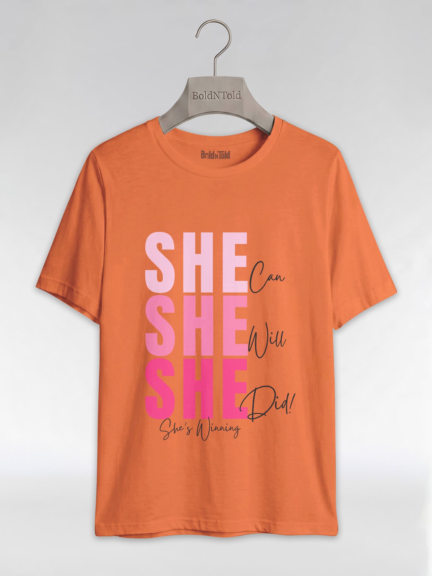 She Can, She Will, She Did: Black Girl Magic Winning Graphic T-Shirt - BoldnTold