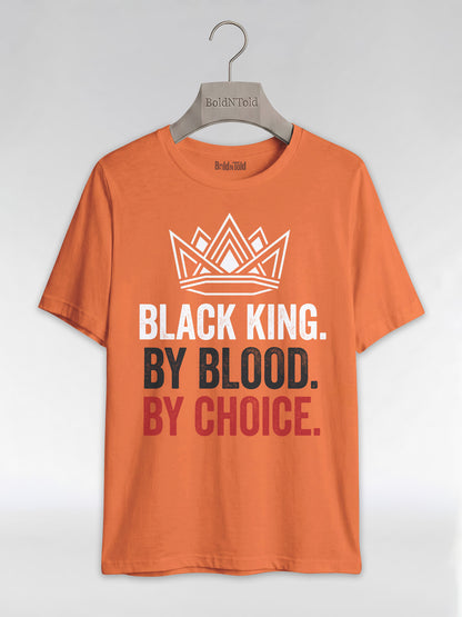 Black King By Blood By Choice: Royal Crown Empowerment Graphic T-Shirt - BoldnTold