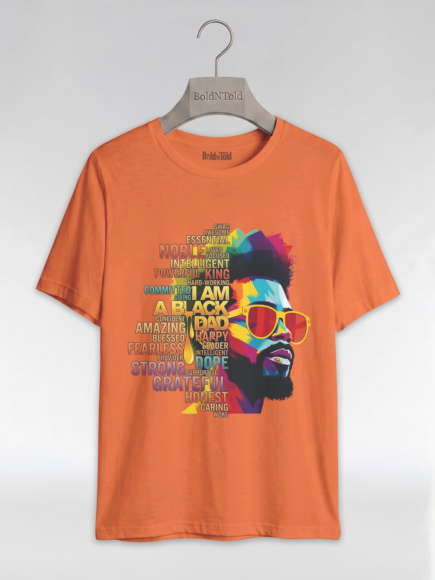 I Am A Black Dad: Colorful Pop Art Typography Graphic T-Shirt - BoldnTold