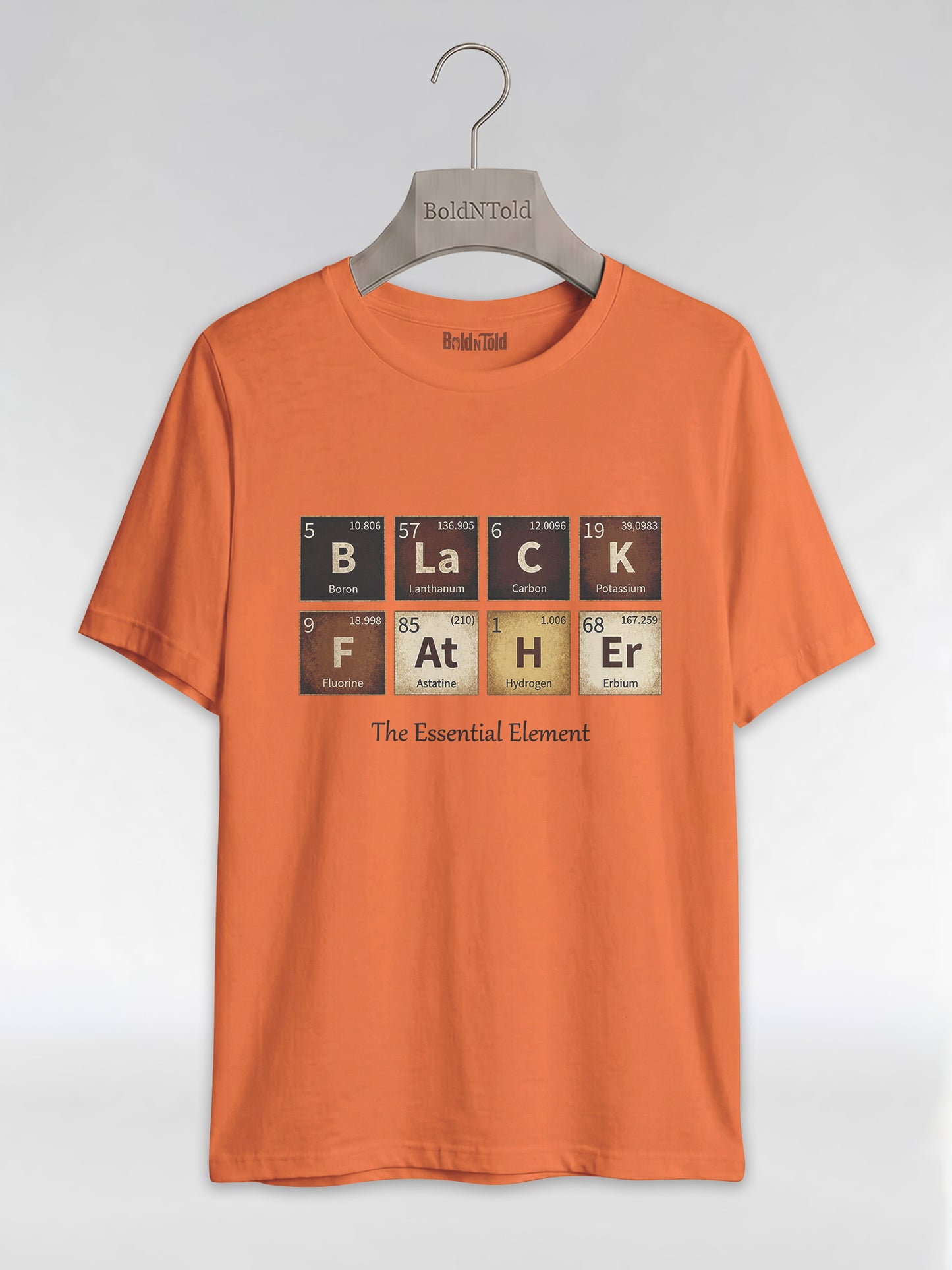 Black Father: The Essential Element Periodic Table Graphic T-Shirt - BoldnTold