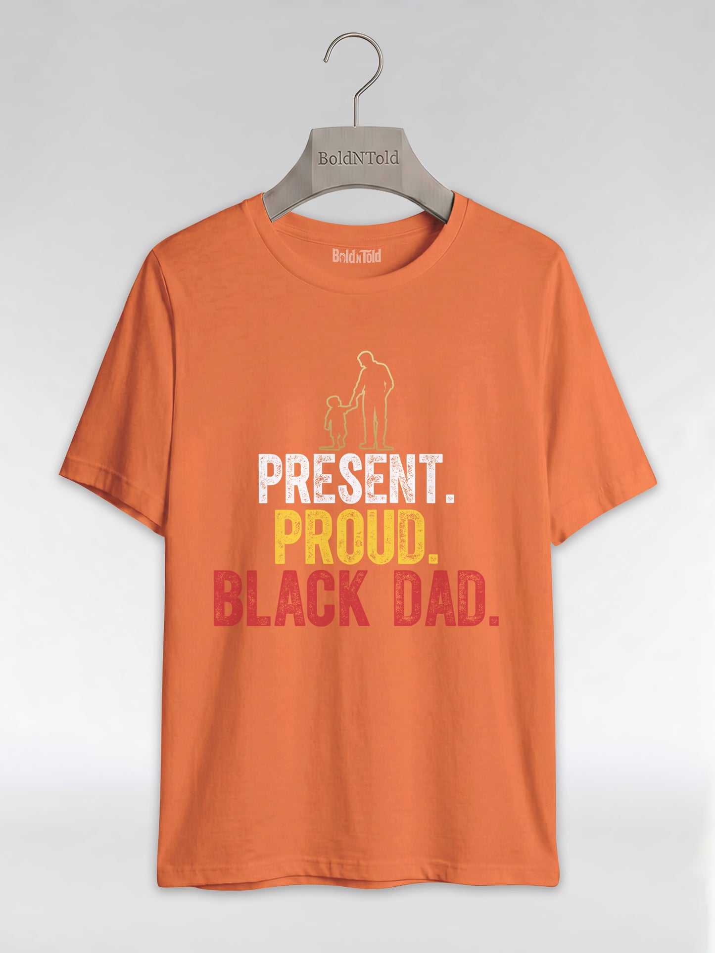 Present Proud Black Dad: The Active Father Graphic T-Shirt - BoldnTold