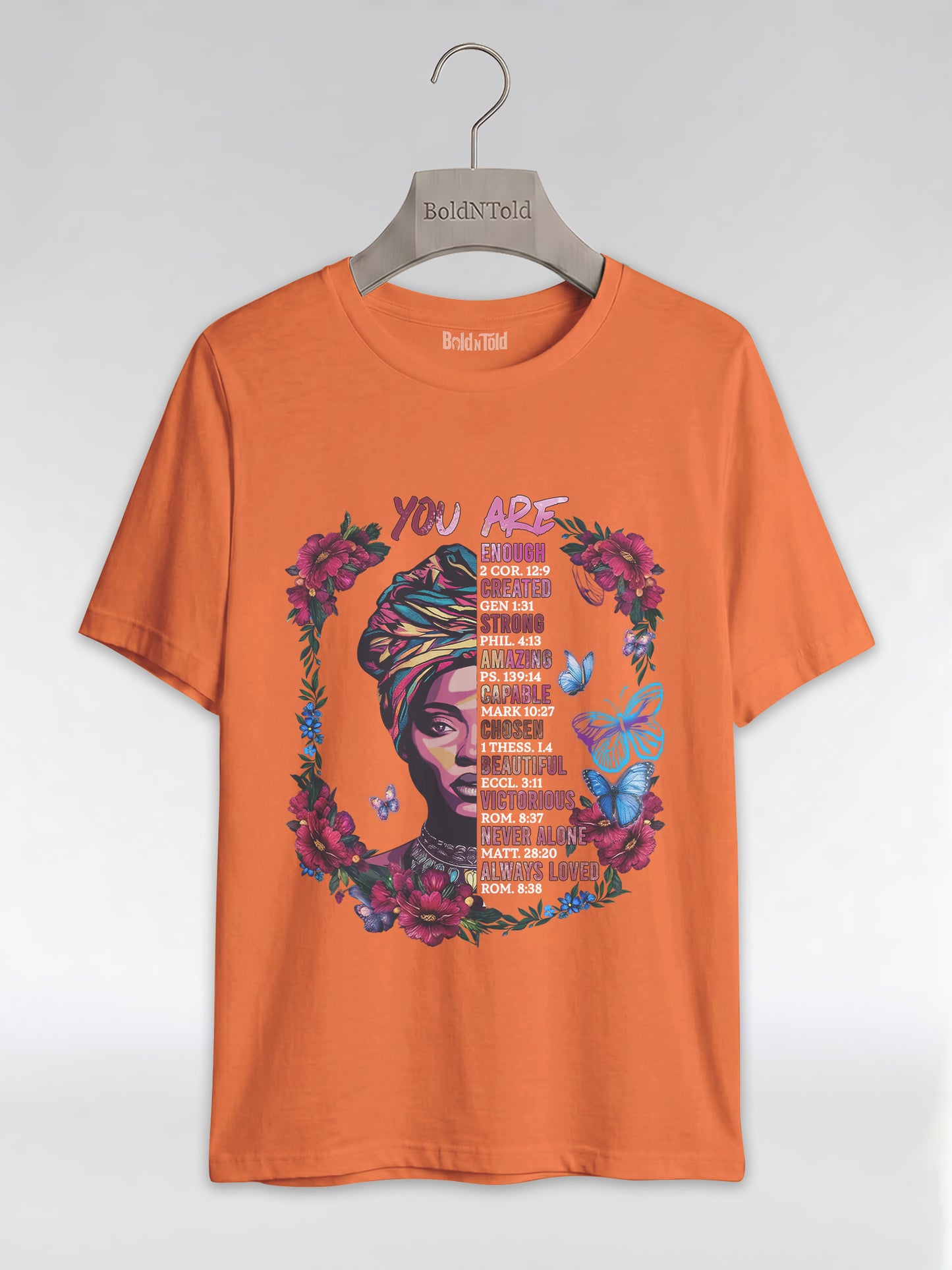 You Are Enough: Black Woman Christian Affirmations Graphic T-Shirt - BoldnTold