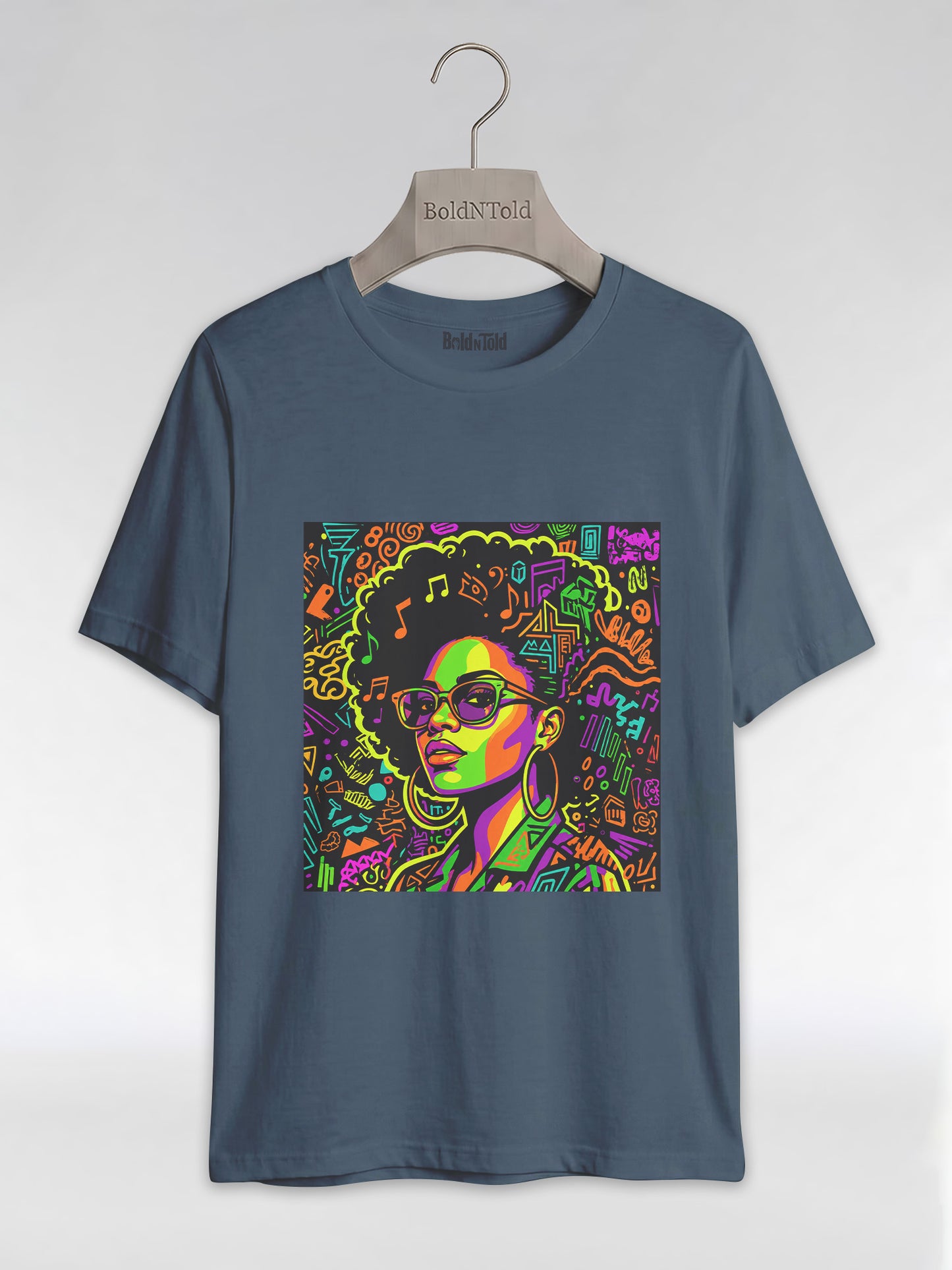 Black Girl Magic: Musical Neon Pop Art Graphic T-Shirt - BoldnTold