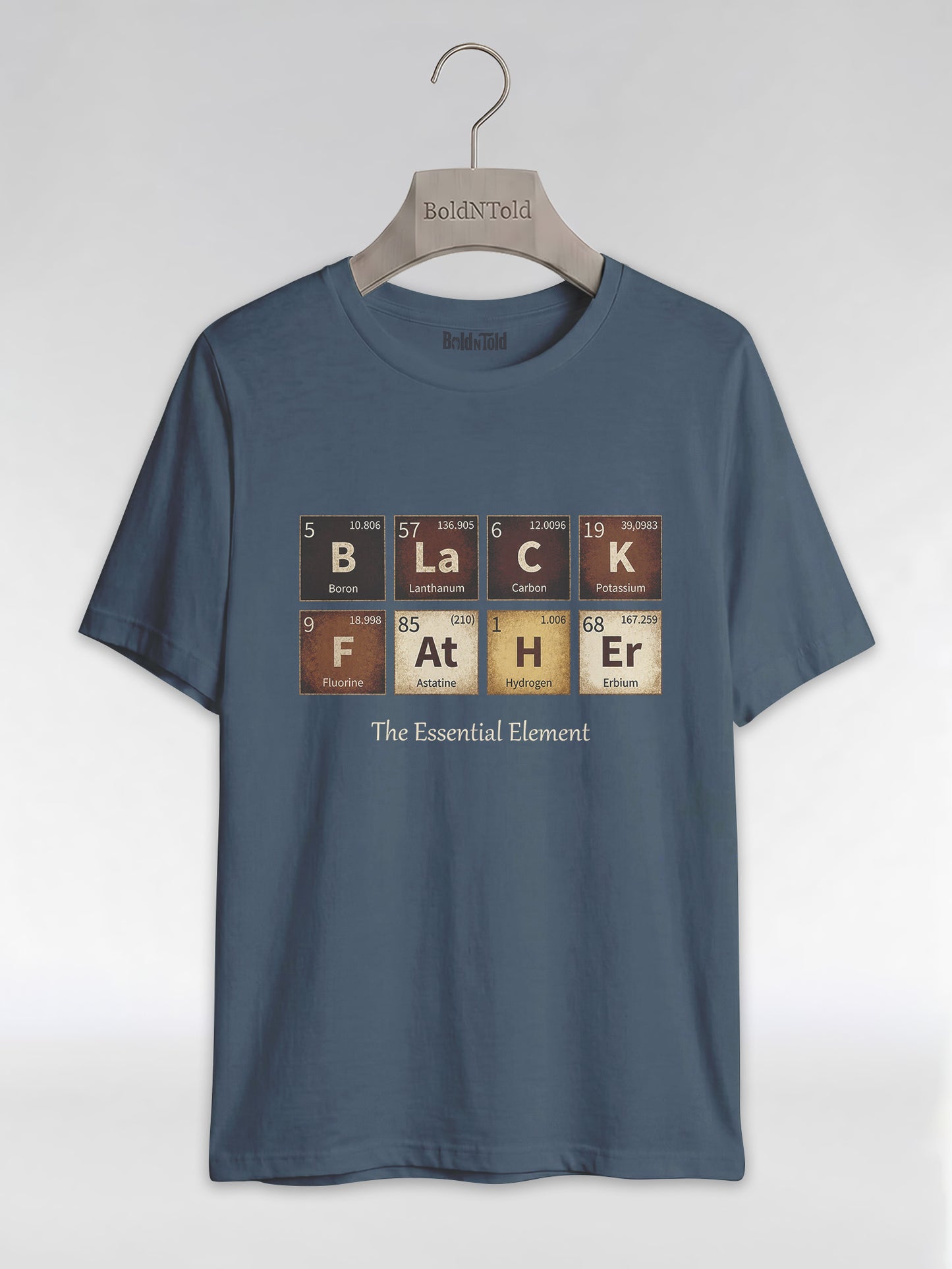 Black Father: The Essential Element Periodic Table Graphic T-Shirt - BoldnTold