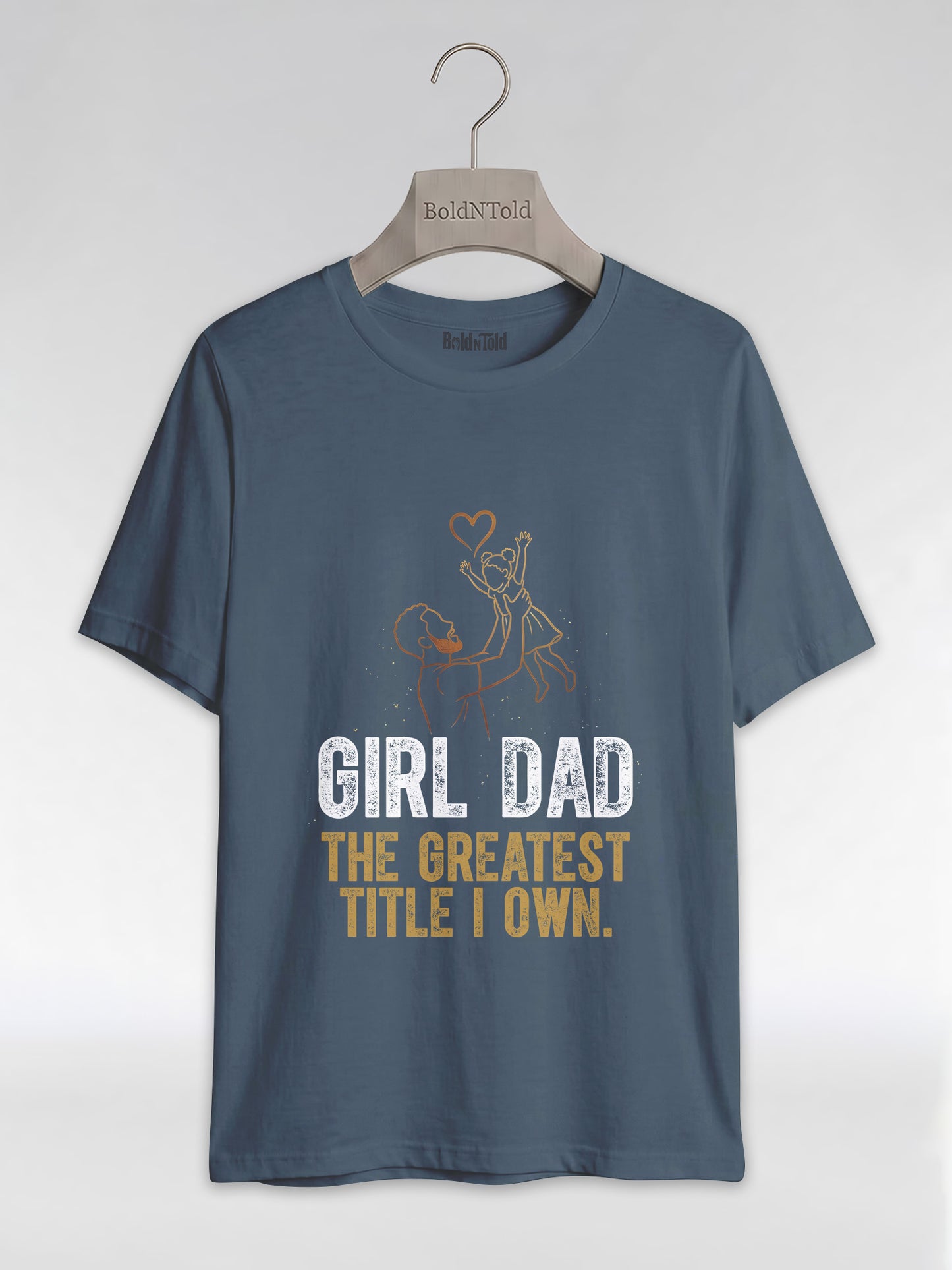 Black Dad & Daughter Bond: The Greatest Title Graphic T-Shirt - BoldnTold