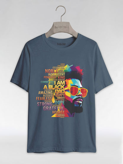 I Am A Black Dad: Colorful Pop Art Typography Graphic T-Shirt - BoldnTold