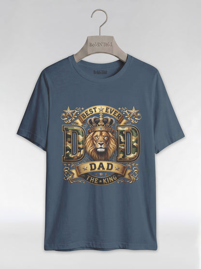 Best Ever Black Dad: Lion King Crown Graphic T-Shirt - BoldnTold