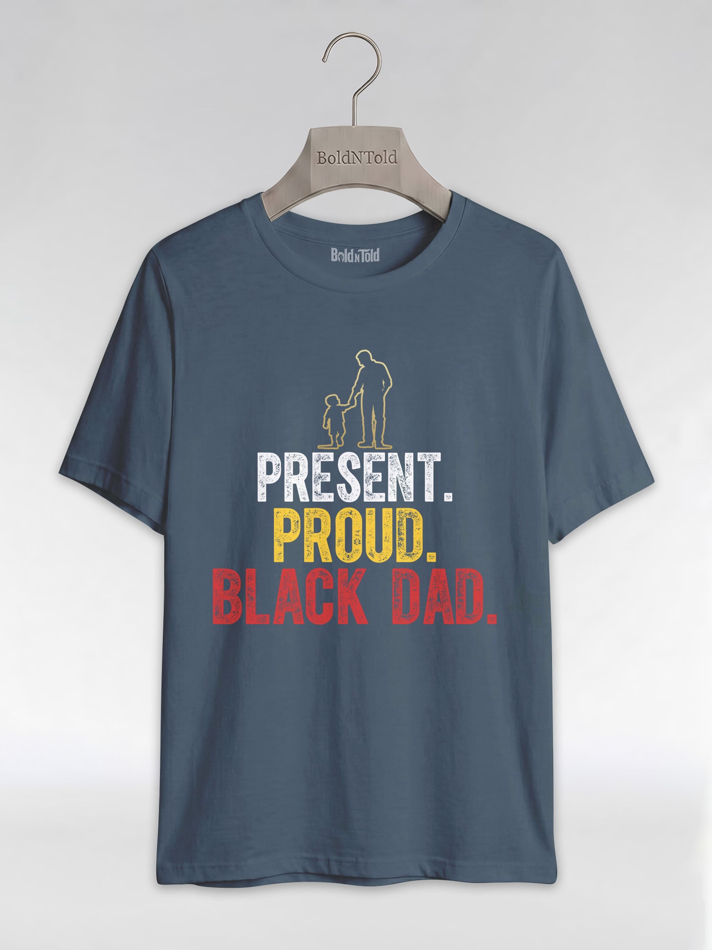 Present Proud Black Dad: The Active Father Graphic T-Shirt - BoldnTold