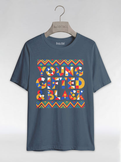 Black Excellence Apparel: Young Gifted and Black Tribal Graphic T-Shirt - BoldnTold
