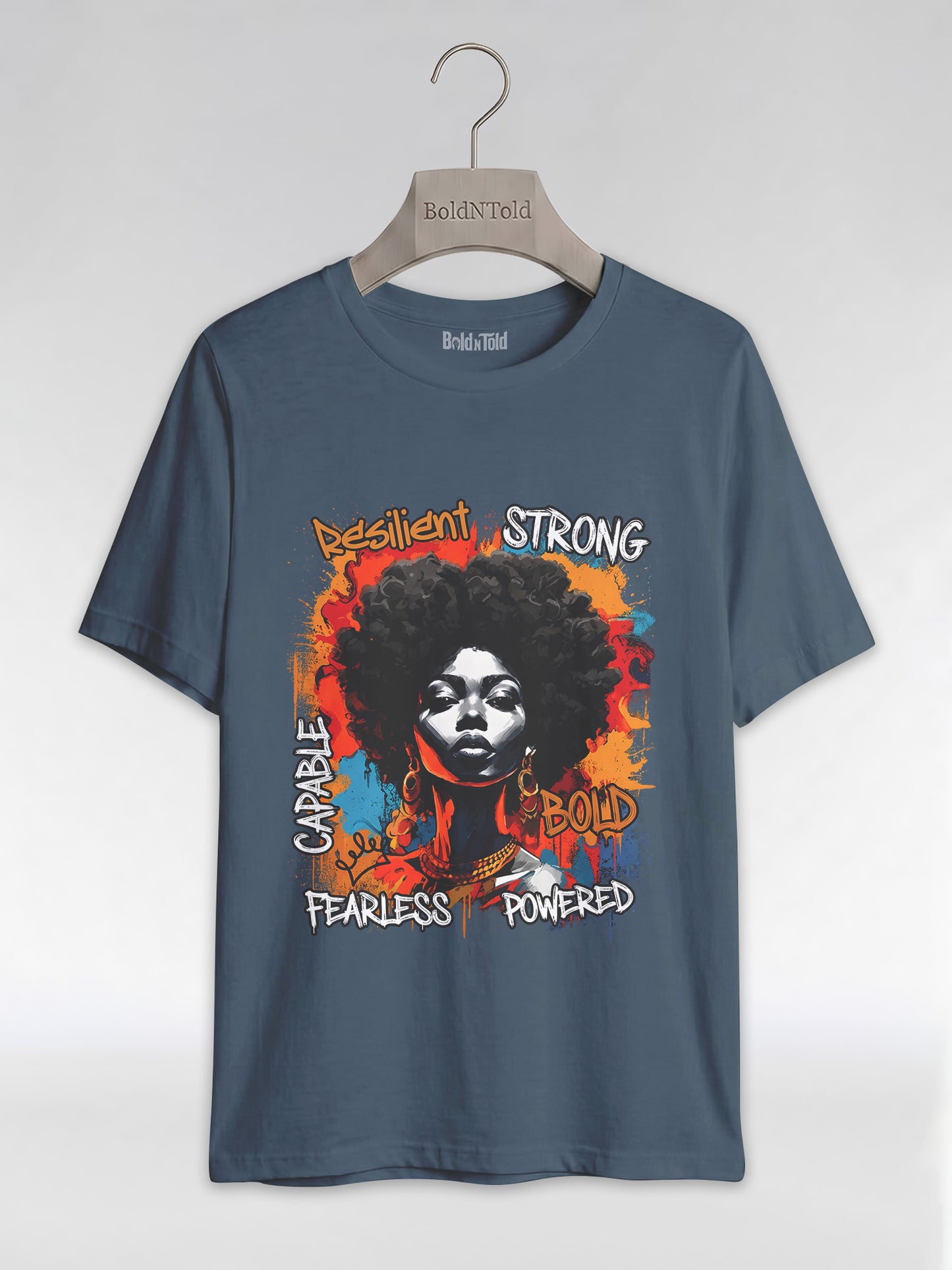 Fearless & Resilient: Urban Black Queen Graphic T-Shirt - BoldnTold
