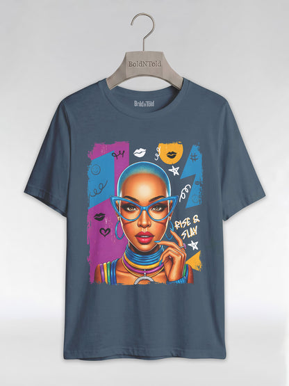 Rise & Slay: 90s Retro Pop Art Black Queen Graphic T-Shirt - BoldnTold