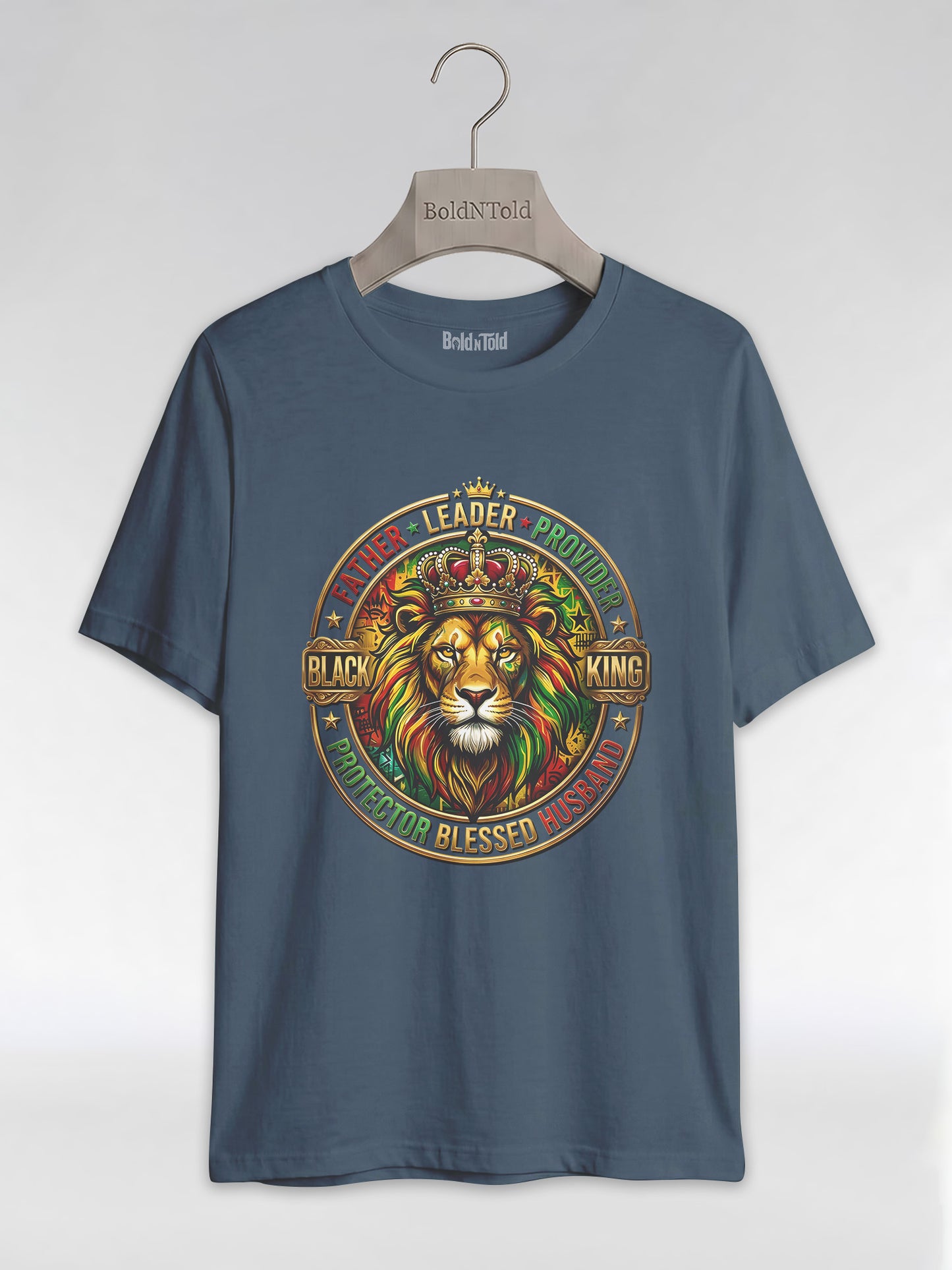 The Royal Patriarch: Proud Black Dad & Husband Graphic T-Shirt - BoldnTold