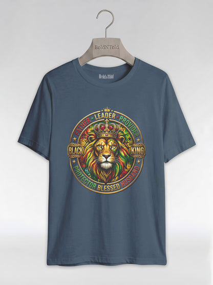 The Royal Patriarch: Proud Black Dad & Husband Graphic T-Shirt - BoldnTold
