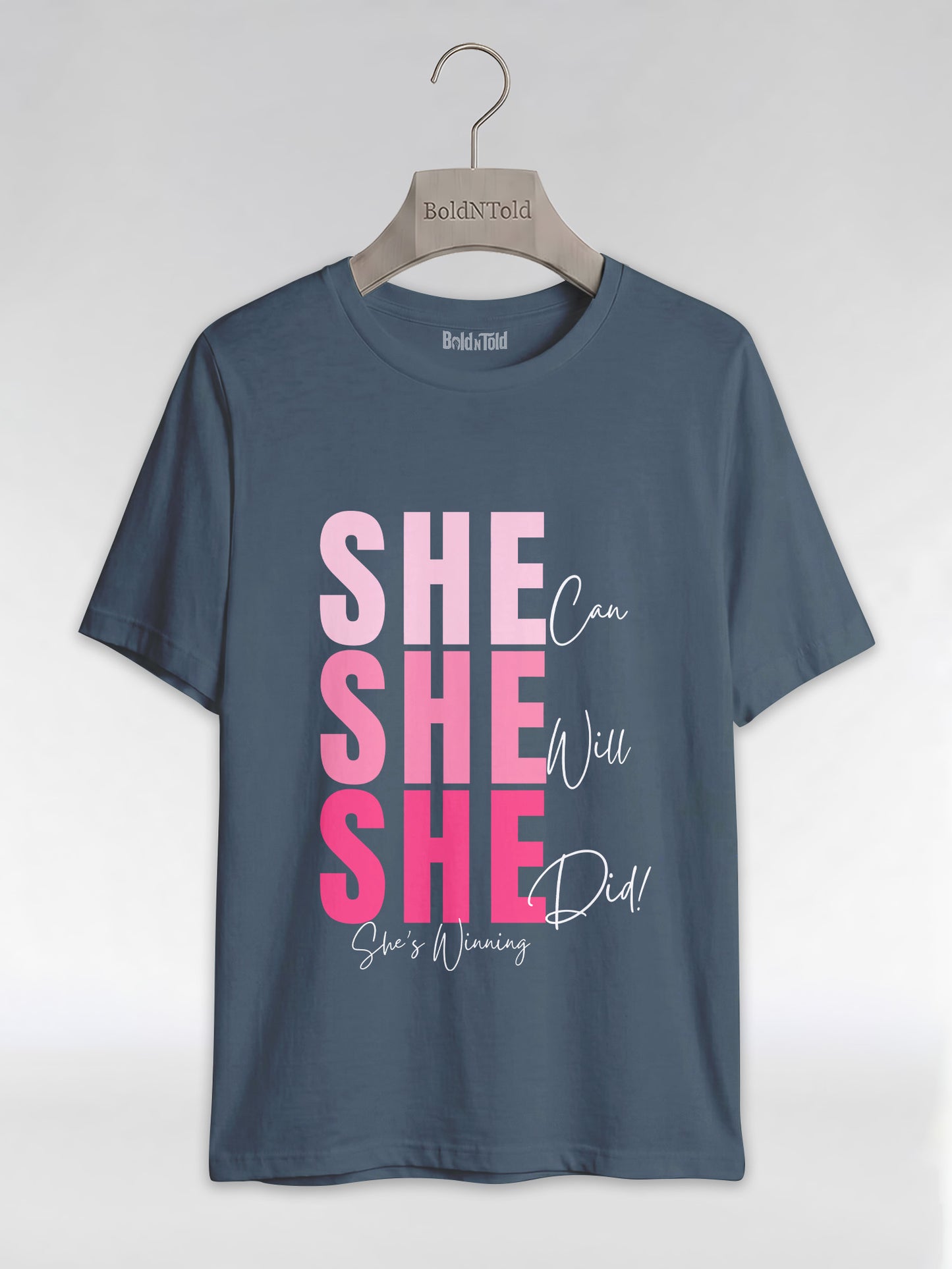 She Can, She Will, She Did: Black Girl Magic Winning Graphic T-Shirt - BoldnTold