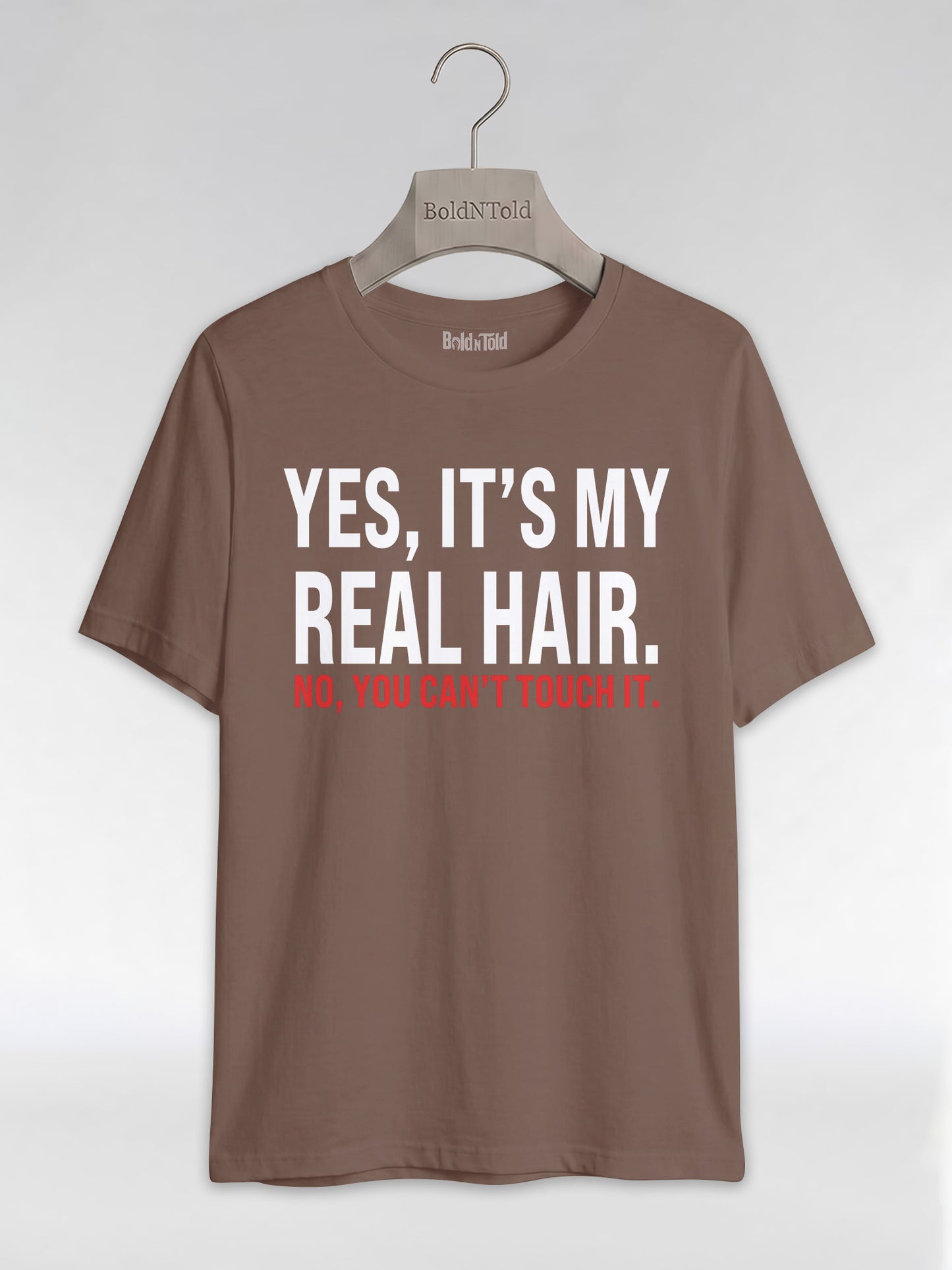 Yes It's My Real Hair: Sassy Black Girl Graphic T-Shirt - BoldnTold