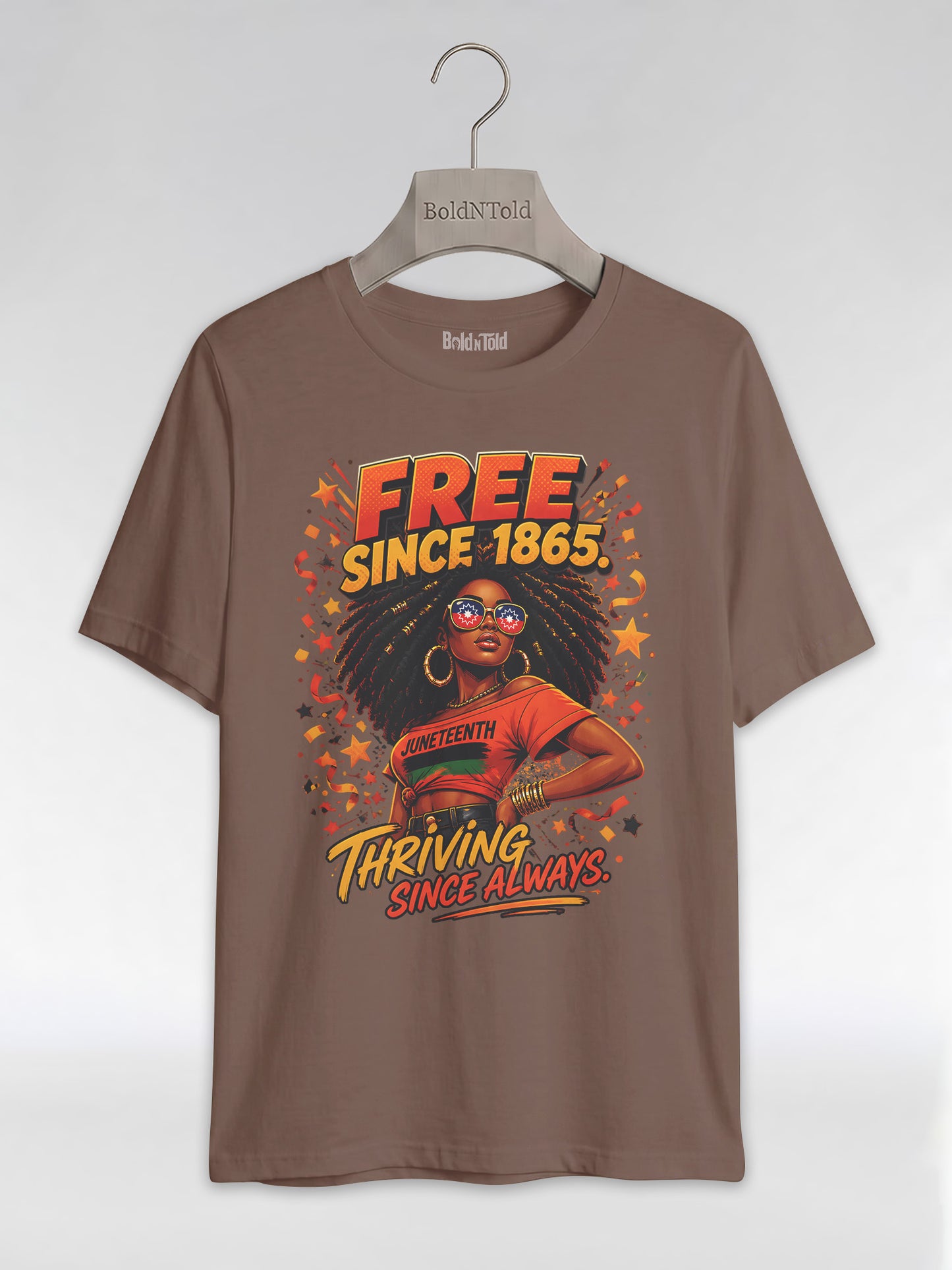 Thriving Since Always: Free Since 1865 Juneteenth Graphic T-Shirt - BoldnTold