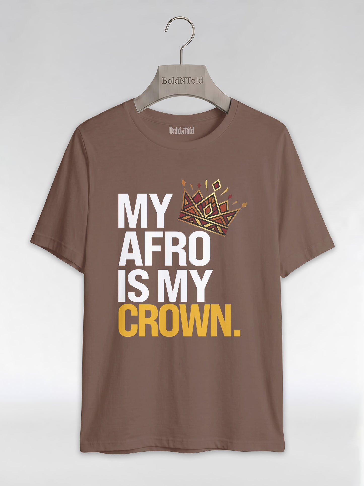 My Afro Is My Crown: Tribal Crown Black Queen Graphic T-Shirt - BoldnTold