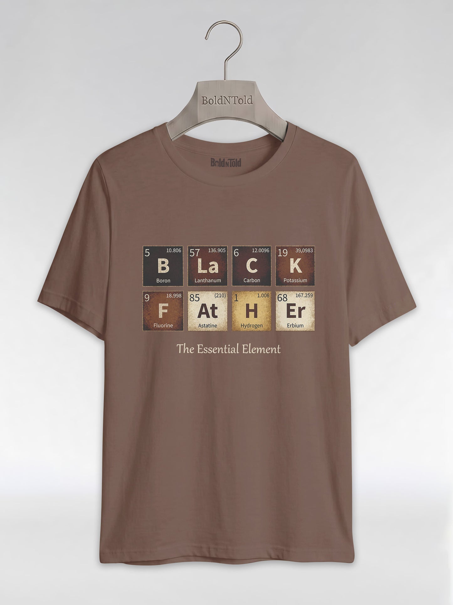 Black Father: The Essential Element Periodic Table Graphic T-Shirt - BoldnTold