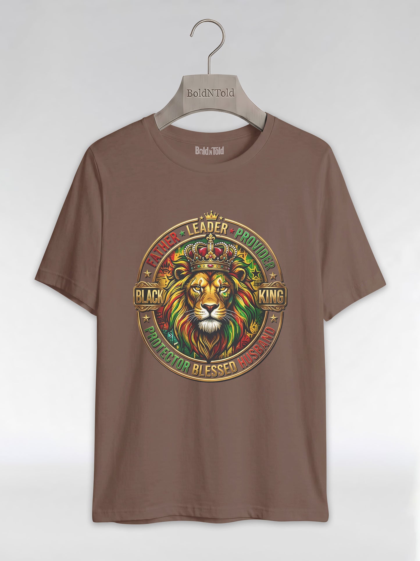 The Royal Patriarch: Proud Black Dad & Husband Graphic T-Shirt - BoldnTold