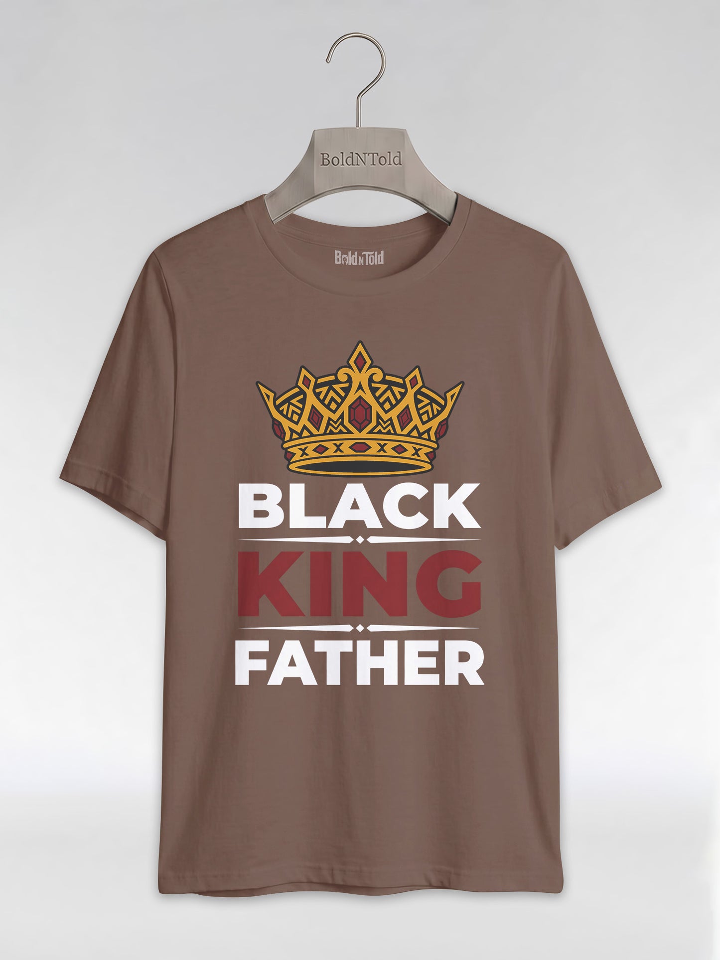 Black King Father Crown: Proud Dad Empowerment Graphic T-Shirt - BoldnTold