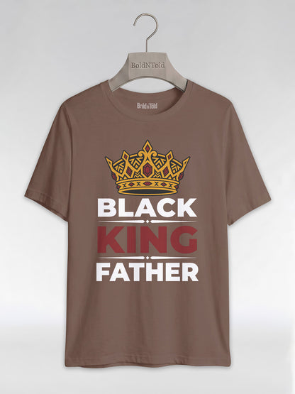 Black King Father Crown: Proud Dad Empowerment Graphic T-Shirt - BoldnTold