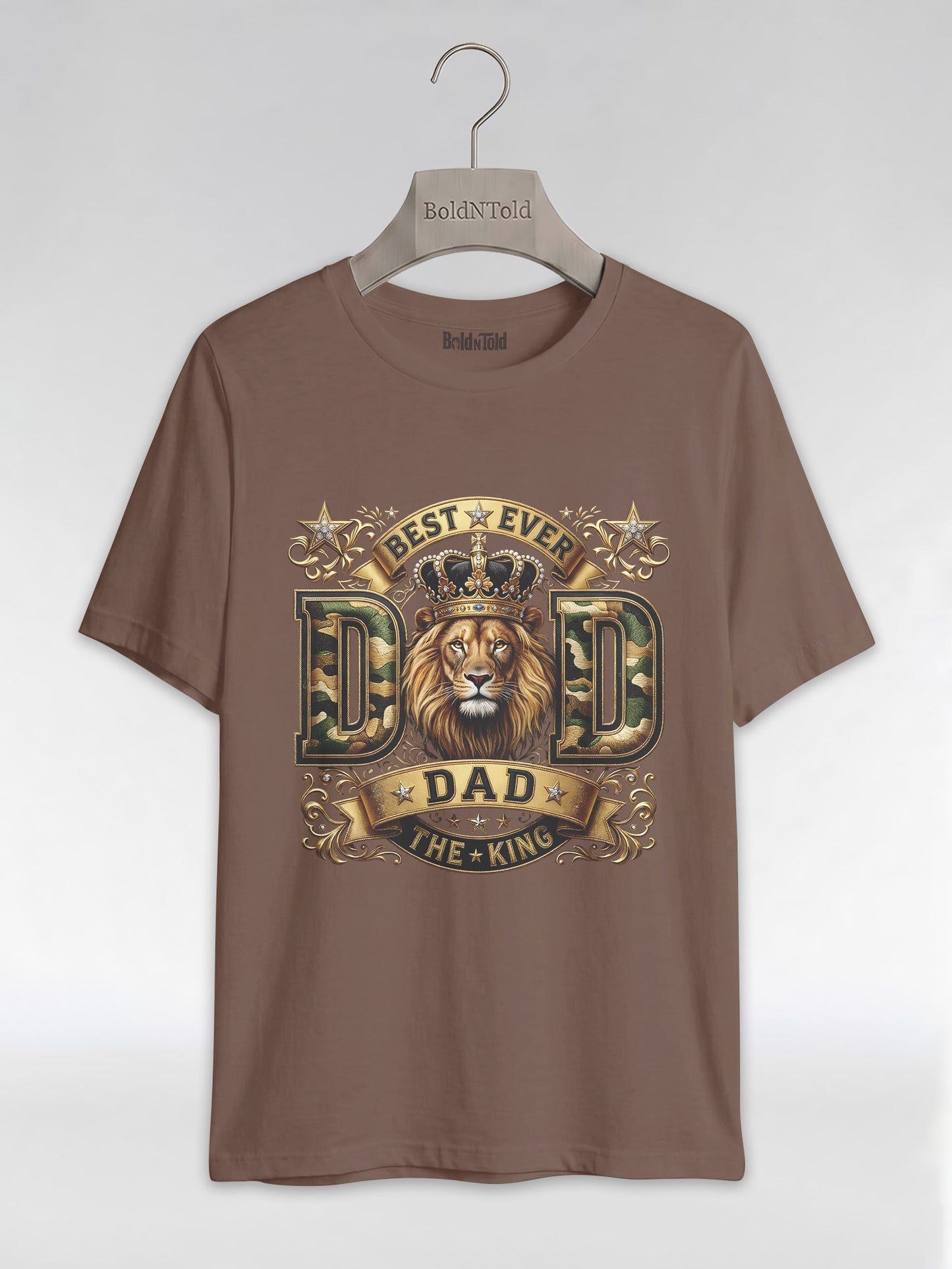 Best Ever Black Dad: Lion King Crown Graphic T-Shirt - BoldnTold