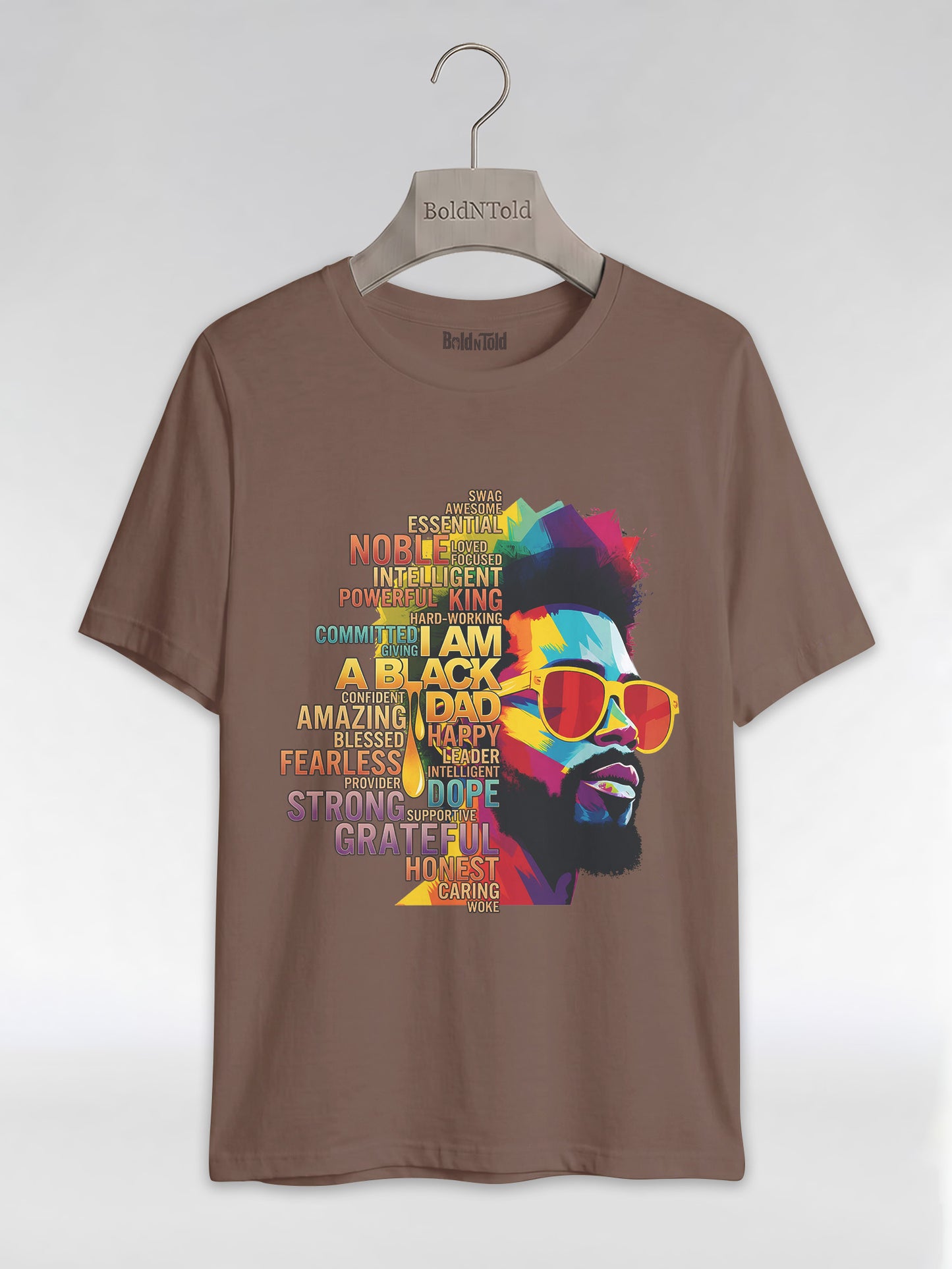 I Am A Black Dad: Colorful Pop Art Typography Graphic T-Shirt - BoldnTold