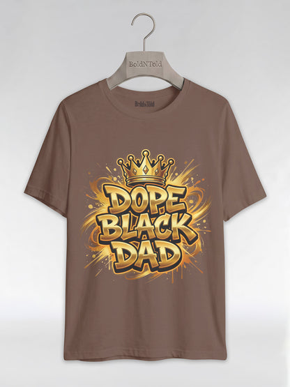 Dope Black Dad – Gold Graffiti King Edition Graphic T-Shirt - BoldnTold