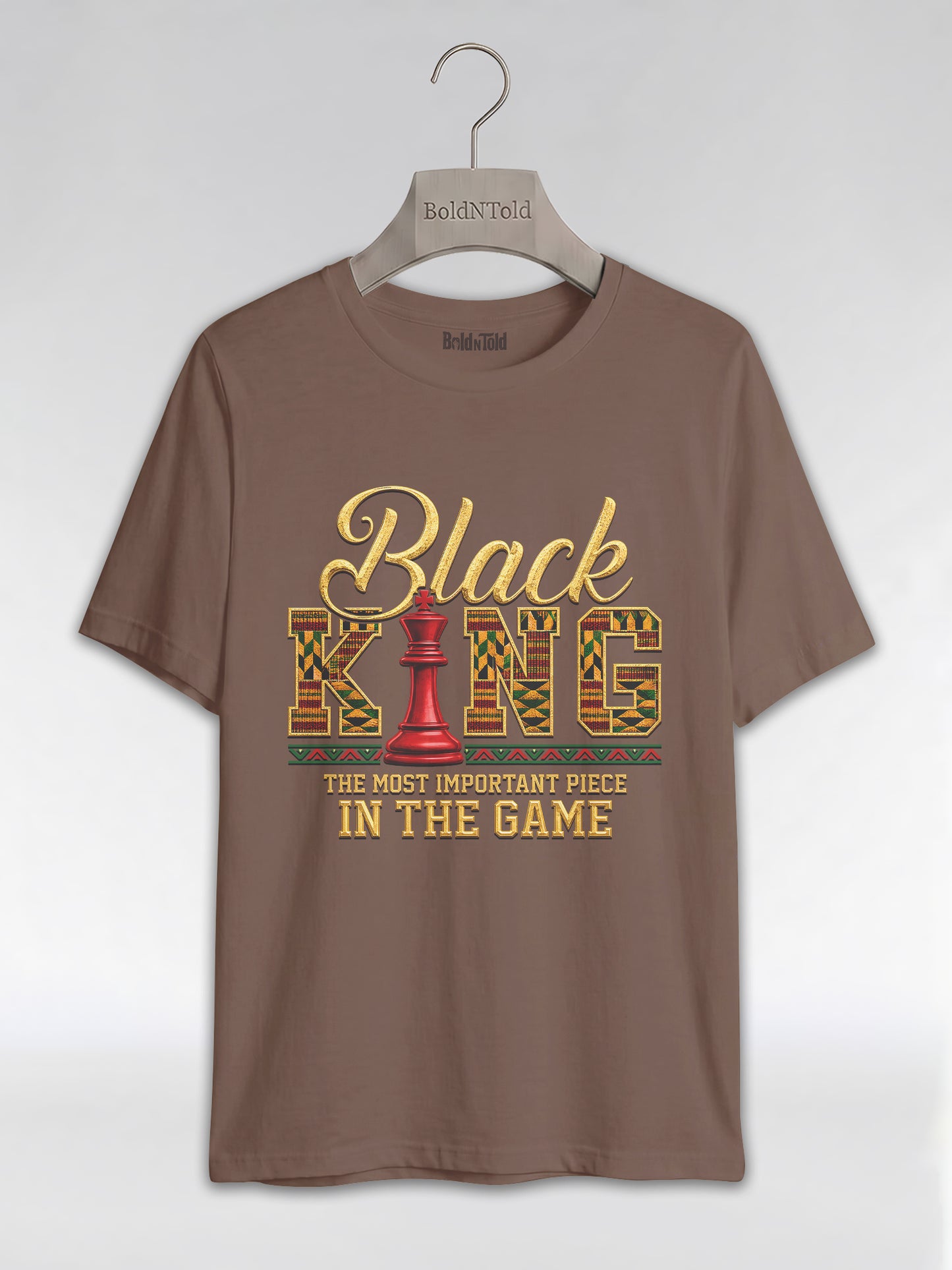 Black King Dad: The Most Important Piece In The Game Graphic T-Shirt - BoldnTold