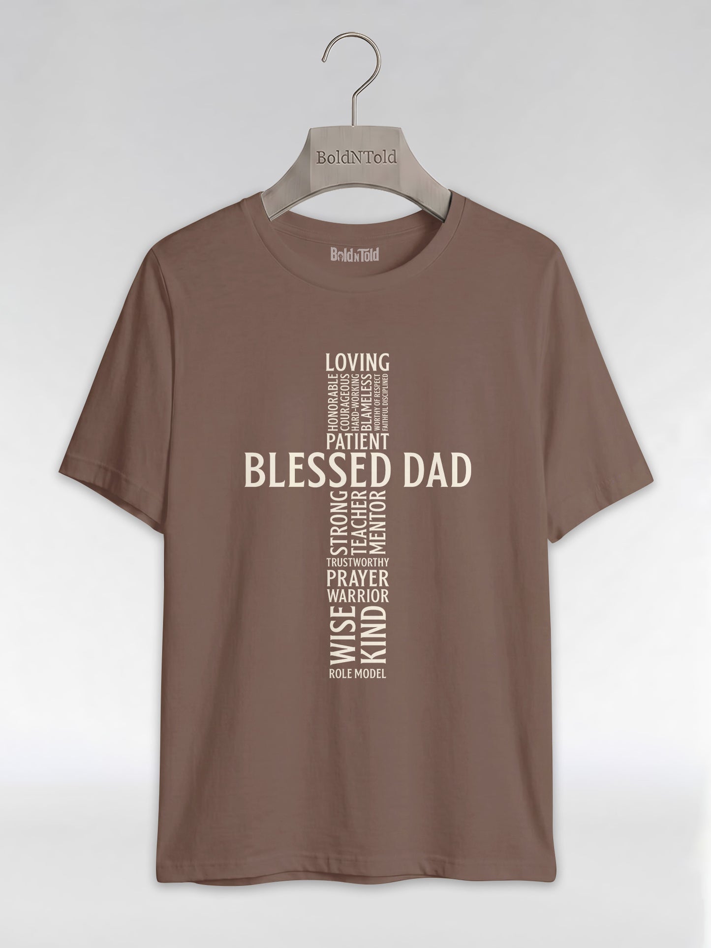 Blessed Black Dad: The Christian Cross Typography Graphic T-Shirt - BoldnTold