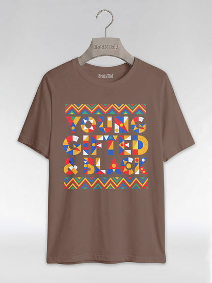Black Excellence Apparel: Young Gifted and Black Tribal Graphic T-Shirt - BoldnTold