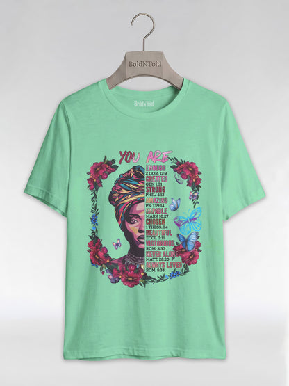 You Are Enough: Black Woman Christian Affirmations Graphic T-Shirt - BoldnTold
