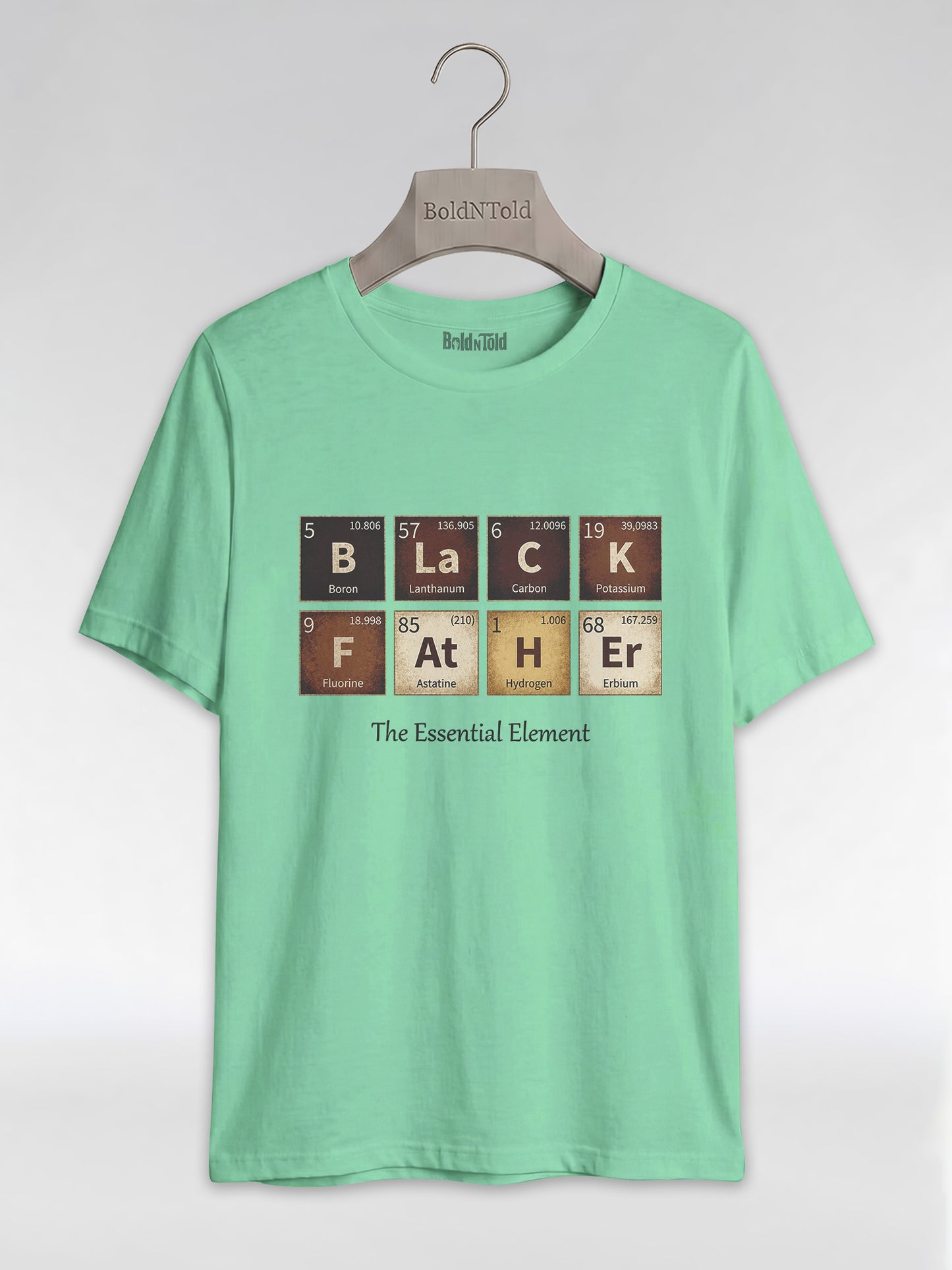 Black Father: The Essential Element Periodic Table Graphic T-Shirt - BoldnTold