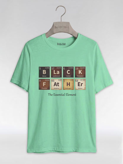 Black Father: The Essential Element Periodic Table Graphic T-Shirt - BoldnTold