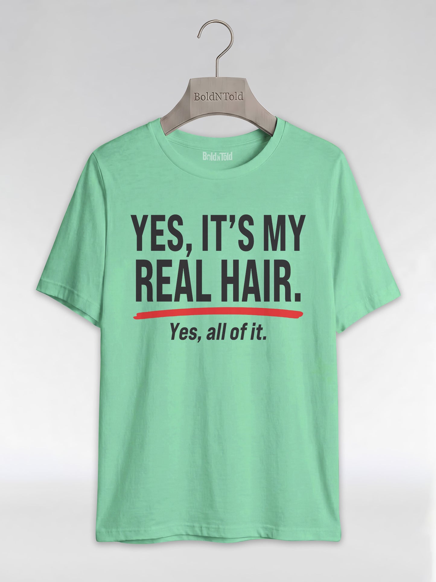 Yes It's My Real Hair: Sassy Black Queen Graphic T-Shirt - BoldnTold
