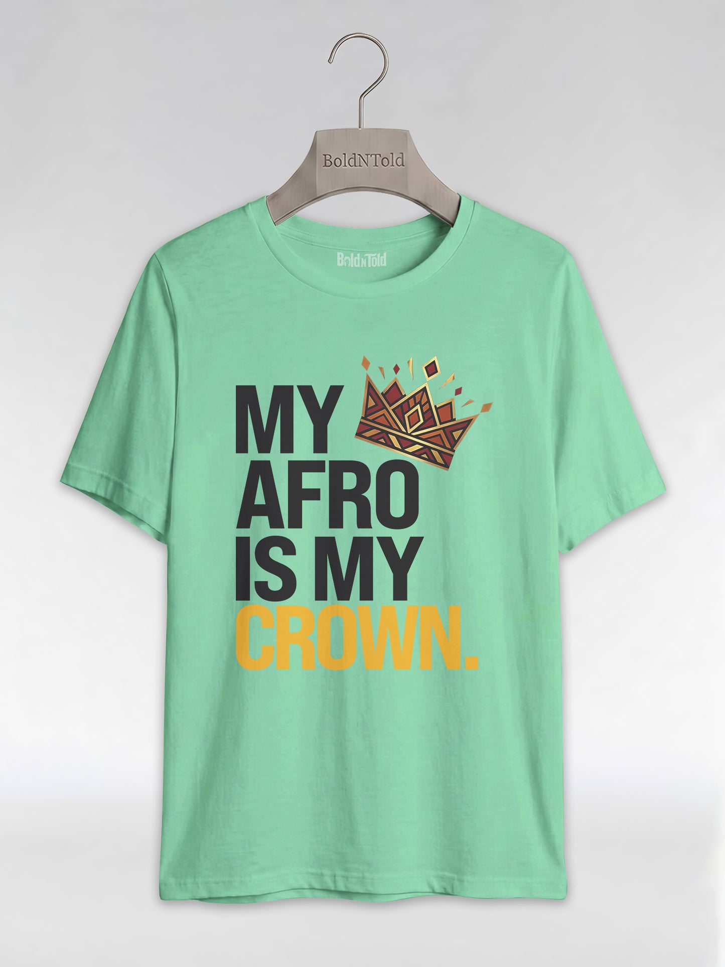 My Afro Is My Crown: Tribal Crown Black Queen Graphic T-Shirt - BoldnTold
