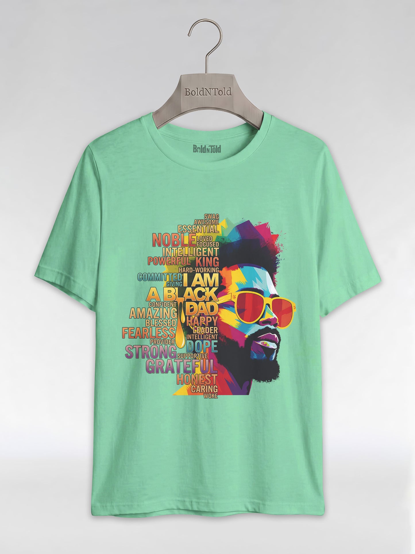 I Am A Black Dad: Colorful Pop Art Typography Graphic T-Shirt - BoldnTold