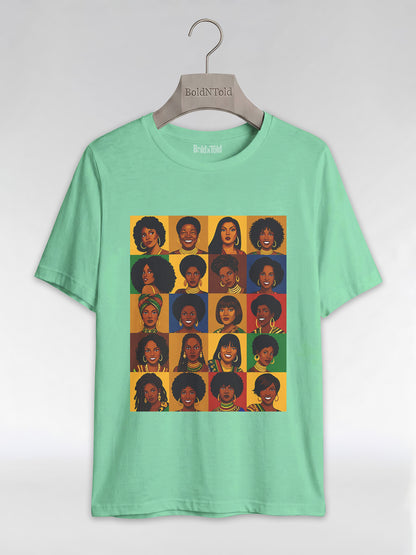 Black Queen Collage: A Tribute to Diverse Beauty Graphic T-Shirt - BoldnTold