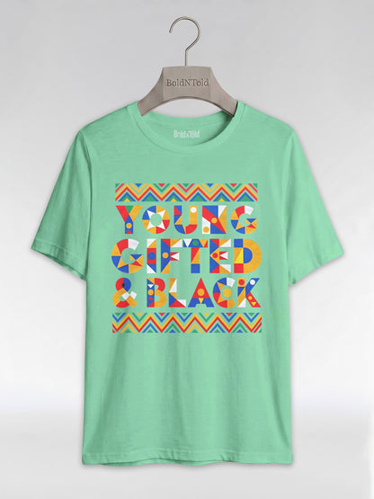 Black Excellence Apparel: Young Gifted and Black Tribal Graphic T-Shirt - BoldnTold