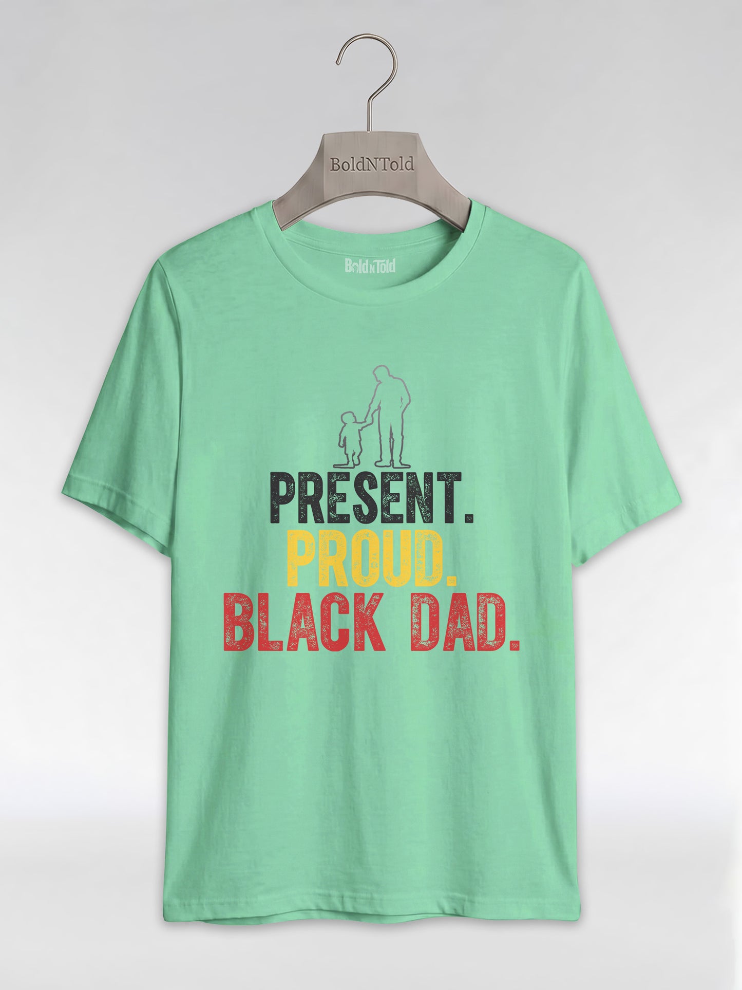 Present Proud Black Dad: The Active Father Graphic T-Shirt - BoldnTold