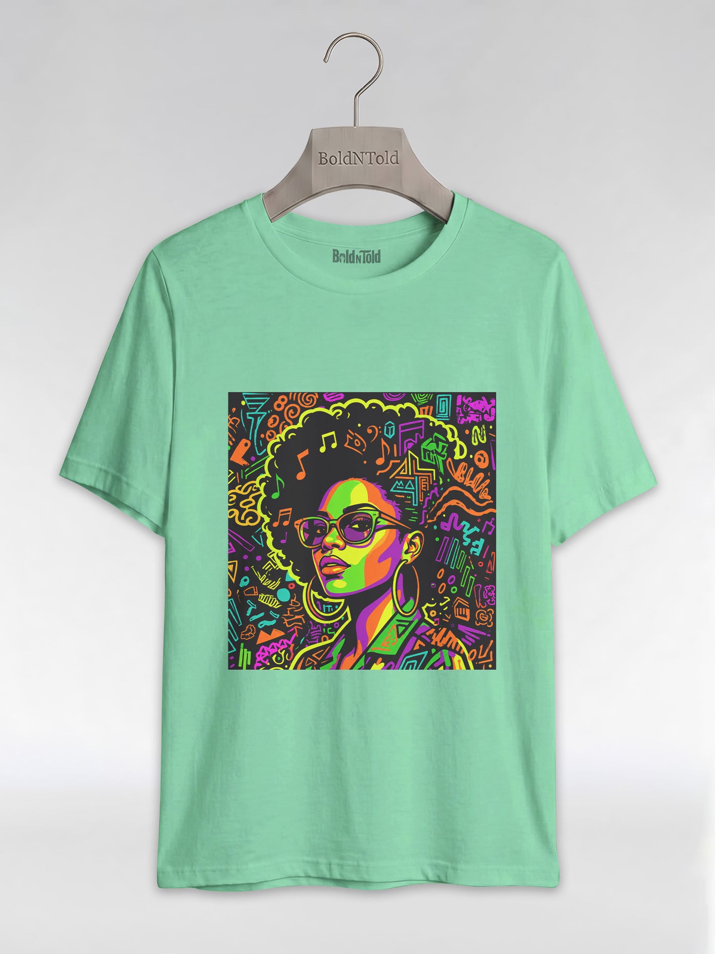 Black Girl Magic: Musical Neon Pop Art Graphic T-Shirt - BoldnTold