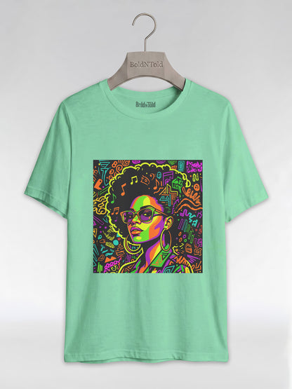 Black Girl Magic: Musical Neon Pop Art Graphic T-Shirt - BoldnTold