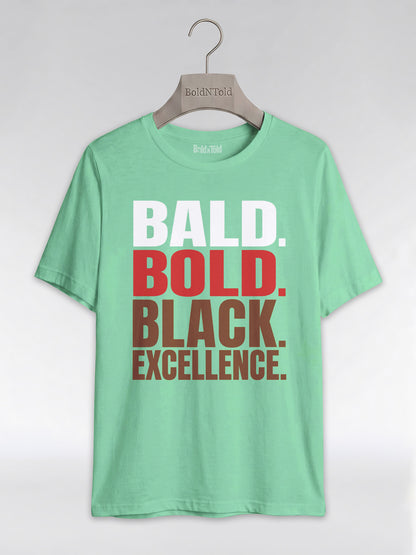 Bald & Bold: Black Excellence Typography Empowerment Graphic T-Shirt - BoldnTold