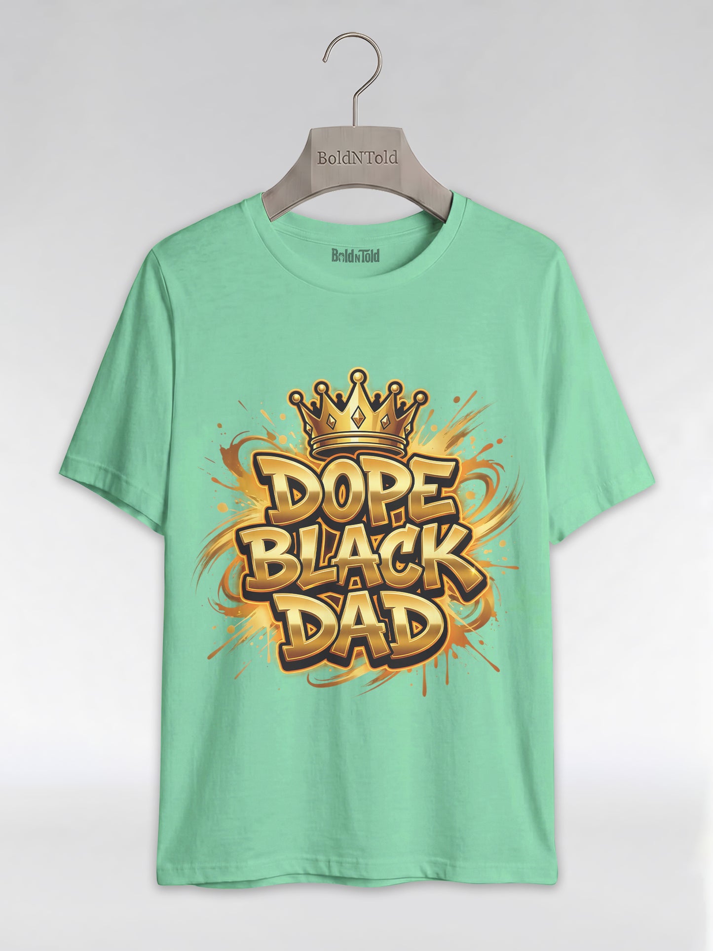 Dope Black Dad – Gold Graffiti King Edition Graphic T-Shirt - BoldnTold