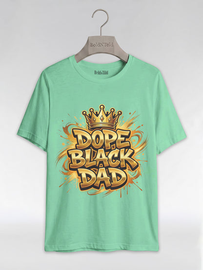 Dope Black Dad – Gold Graffiti King Edition Graphic T-Shirt - BoldnTold